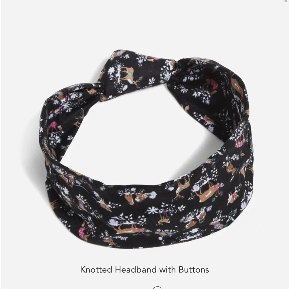 Vera‎ Bradley Knotted Headband with Mask Buttons Merry Mischief pattern